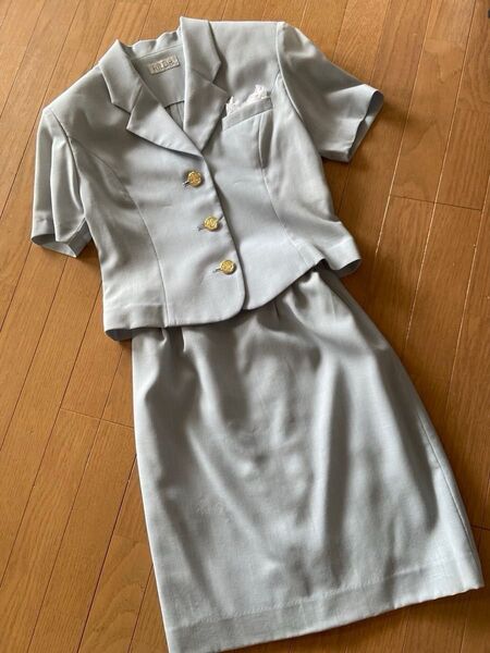 レディース セットアップ レトロ 昭和レトロ スカートスーツ 肩パット 半袖 size9