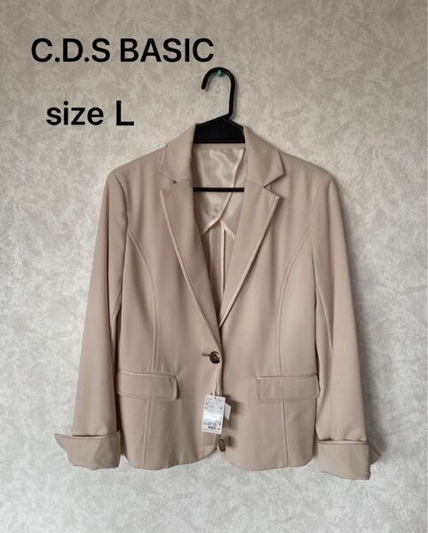 新品タグ付き C.D.S BASIC テーラードジャケット 長袖 ベージュ L