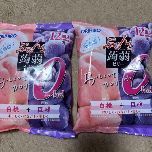 蒟蒻ゼリー 白桃+巨峰 24個
