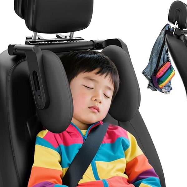 AUEOTUAR 車用ヘッドレスト ネックピロー 360°回転可能 伸縮フック付