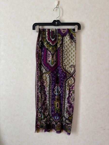 美品!エトロ ETRO 大判ストール パープル