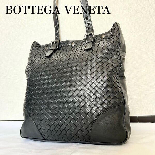 ■美品■ BOTTEGA VENETA イントレチャート トートバッグ ブラック