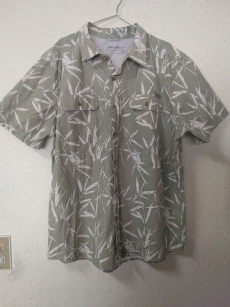 eddie bauer 酷暑灼熱対応系 素材 和柄 草木柄 半袖シャツ XL CHAPS polo ralph lauren