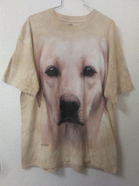 アニマルプリント 犬 DOG プリント タイダイTシャツ the mountain L ゴールデンレトリバー 猫 熊 馬 猿 魚