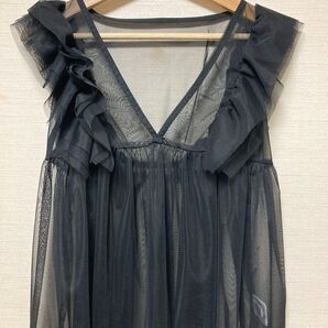 新品 フリルシアーチュールベスト ブラックL