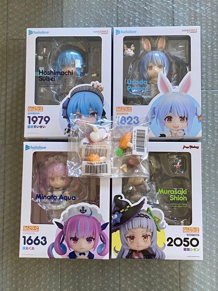 未開封新品 ねんどろいど ホロライブ 湊あくあ 星街すいせい 兎田ぺこら 紫咲シオン 特典パーツ付き