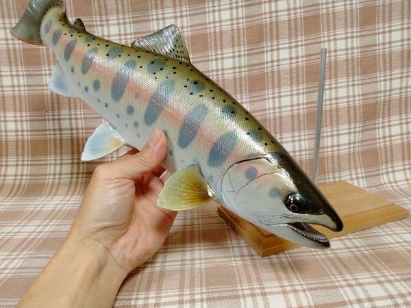 ハンドメイド 39cmヤマメ フィギュア レプリカ オブジェ 釣り