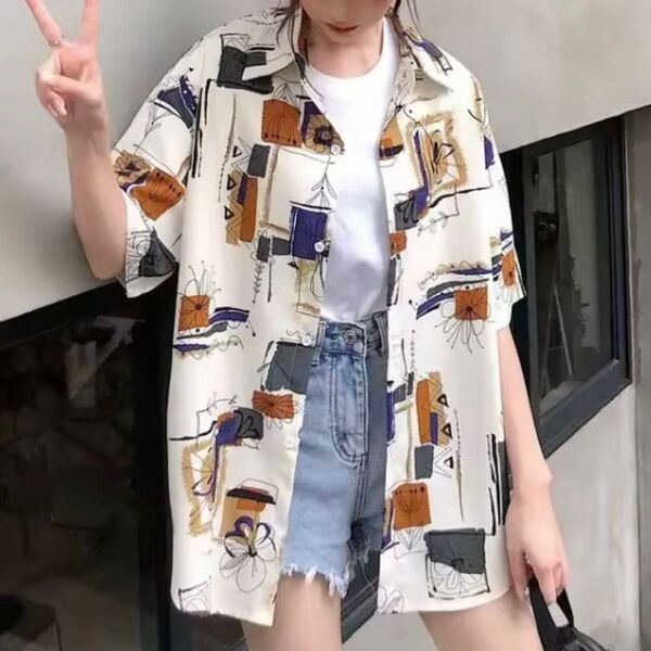 【5/19まで】半袖シャツ ブラウス レトロ アロハシャツ アメカジ 大きいサイズ 花柄 ボタニカル