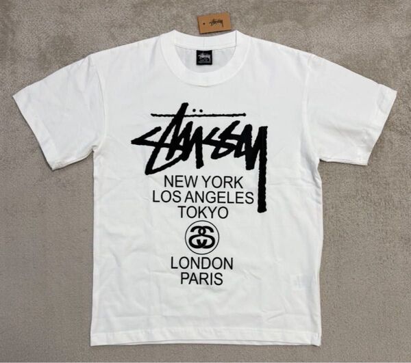 ★新品未使用★ STUSSY ワールドツアー Tシャツ 半袖 白 Sサイズ