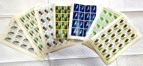 記念切手シート 自然保護シリーズ、魚の柄切手