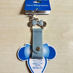 ディズニー カチューシャホルダー 新品 ミニー キーホルダー ブルーエバーアフター