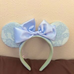 ディズニー カチューシャ ミニー リボン ブルーエバーアフター