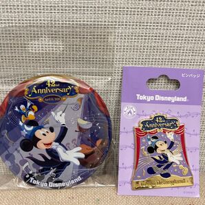 ディズニー42周年 フィルハーマジック 缶バッジ ピンバッジミッキー ドナルド