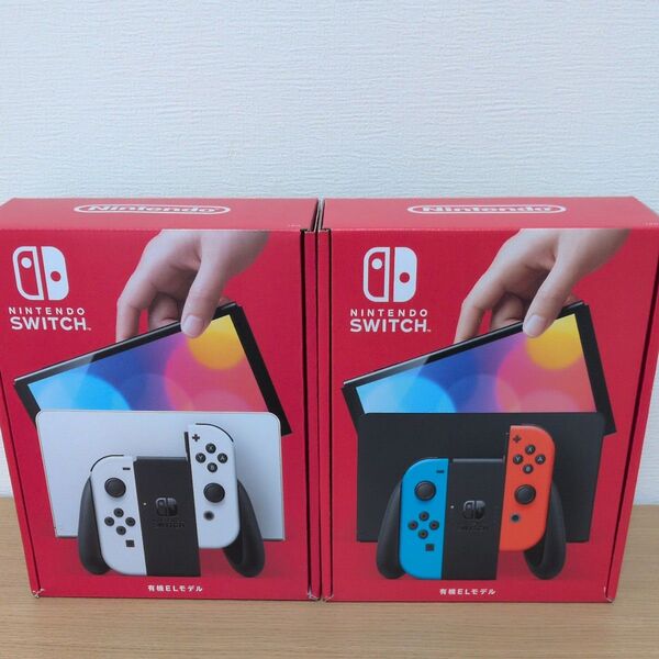 新品未開封 Nintendo Switch 有機ELモデル ホワイト、ネオンブルー・ネオンレッド2個セット ニンテンドースイッチ