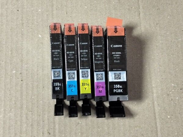 Canon BCI-350XL PGBK BCI-351XL M/Y/C/BK 5色セット 純正インク 大容量 ジャンク扱い