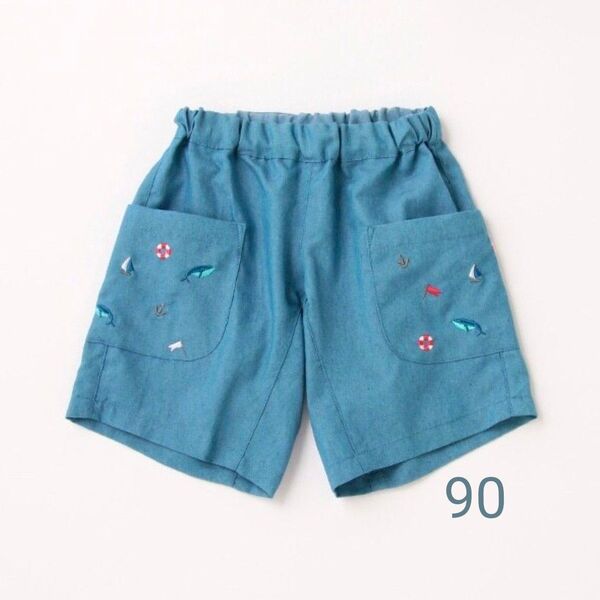 プティマイン 刺しゅうポケットショートパンツ 90