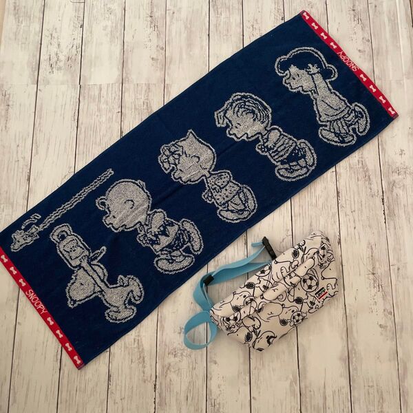 未使用品2点Set!!SNOOPYフェイスタオル&ウェストバッグ