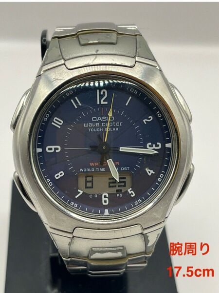 CASIO ソーラー電波 人気のメタルバンド腕時計 実働品 メンズ腕時計♪ 電波ソーラー タフソーラー ウェーブセプター 腕時計