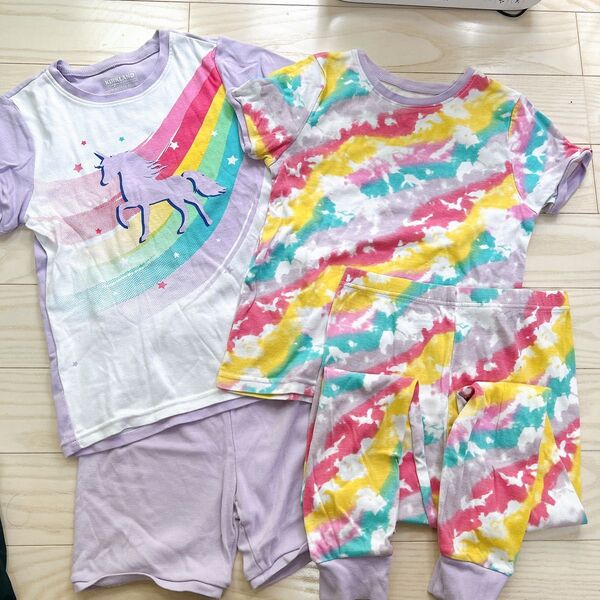 コストコ パジャマセット ユニコーン 130 半袖パジャマ 女児向け ナイトウエア 半袖