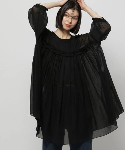 ニコアンド niko and... 2WAYボイルギャザーワンピース黒ブラック新品未使用タグ付き