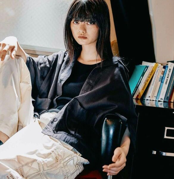 ニコアンドniko andMODENORMCOREコットンシアーワークシャツジャケット黒L新品