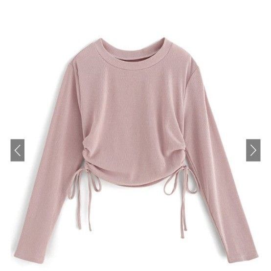 グレイル GRL くすみピンク ショート丈トップス 長袖