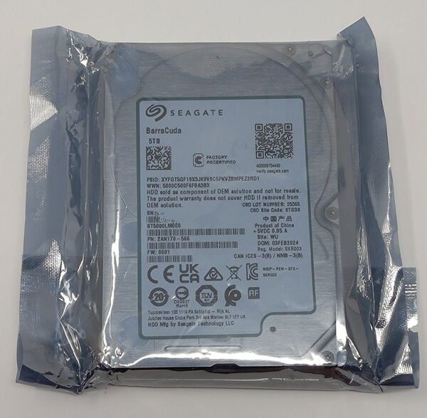 未開封 Seagate ST5000LM000 5TB 2.5インチ 15mm シーゲイト HDD