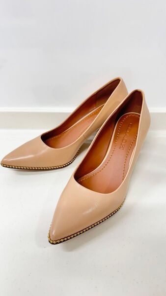 COACH ジャッキー パンプス 7.5サイズ 24.5cm ピーチウッド 5.5cmヒール
