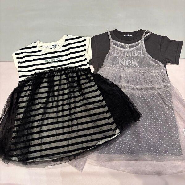 ベビー服 90 女の子 BREEZE 半袖ワンピース チュール