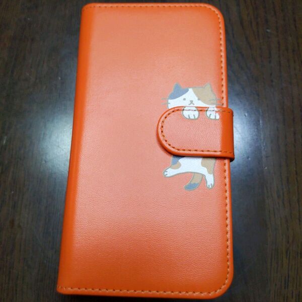 Android One X4 SH-M07 AQUOS sense plusシャープ対応手帳型スマホケース オレンジ