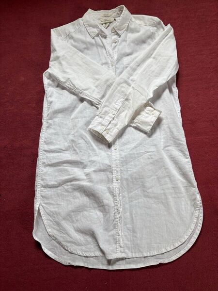 H&M白ロングシャツ