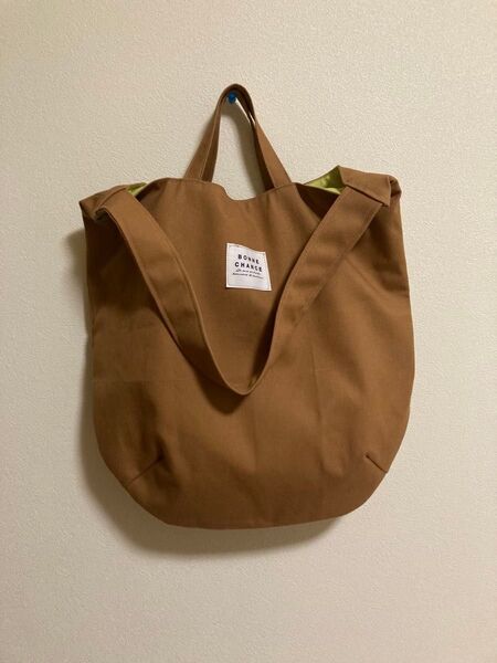 ハンドメイド 11号帆布 2WAYトートバッグ テラコッタ×ピスタチオ