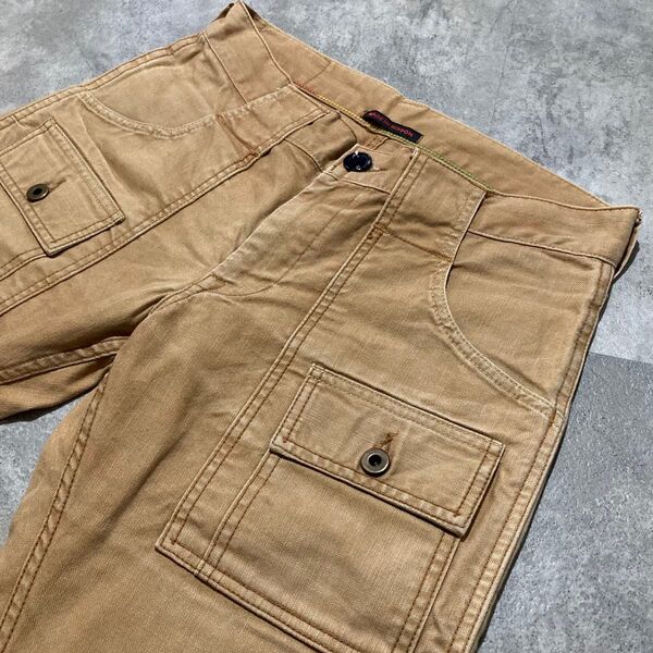 【BLUE WAY】ブルーウェイ ヴィンテージ ブッシュパンツ カラーデニムパンツ Mサイズ 日本製 ブラウン ジーパン ジーンズ