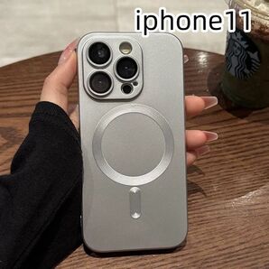 iphone11ケース カーバー スタンド付き 透明 軽量耐衝撃 シルバー