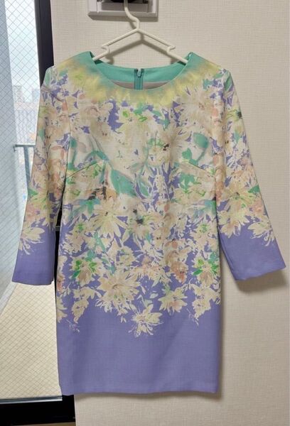 【美品】花柄 七分袖 ワンピース|春夏にぴったりのやさしい色合い チュニック