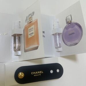 シャネルサンプル2種類セット+ノベルティコードホルダーのおまけ付き 新品未使用 CHANEL チャンス オー 香水 パルファム