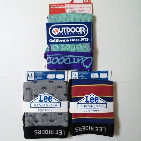 3枚セット【LL】Lee /OUTDOOR ボクサーブリーフウエスト 94-104cm