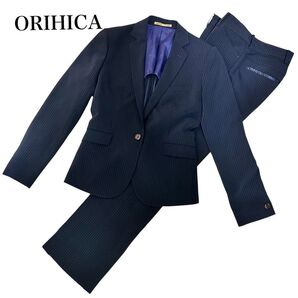 ORIHICA オリヒカ 洗える ストライプ ダークネイビー パンツ スーツ