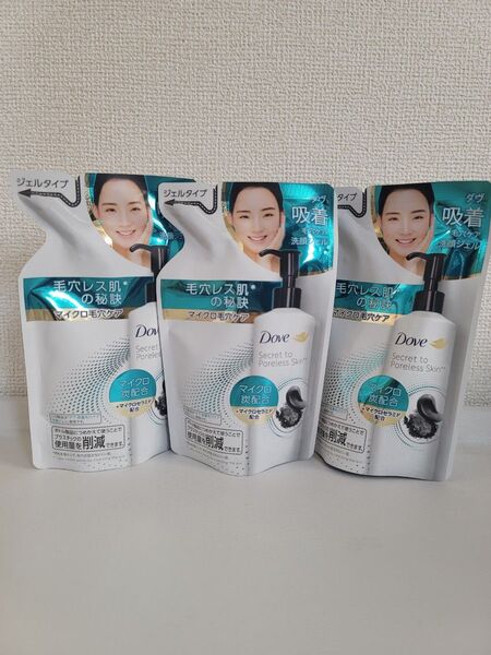 Dave ダヴ 吸着毛穴ケア 洗顔ジェル つめかえ用 140ml 3袋セット