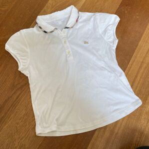 バーバリーロンドン Tシャツ ポロシャツ ノバチェック 150 白 ホワイト