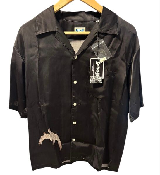 【未使用品】Schott ショット 直営限定 半袖 ハワイアンシャツ アロハシャツ ブラック 和柄 メンズ M