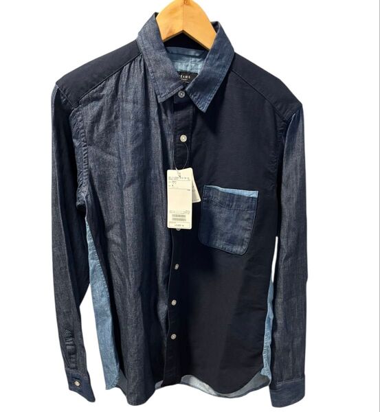【未使用品】BEAMS HEART ビームスハート 切替 長袖シャツ ネイビー メンズ M
