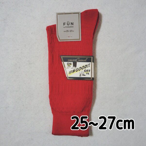 ☆256 ソックス クルー丈 フクスケ メンズ 25~27cm 1足