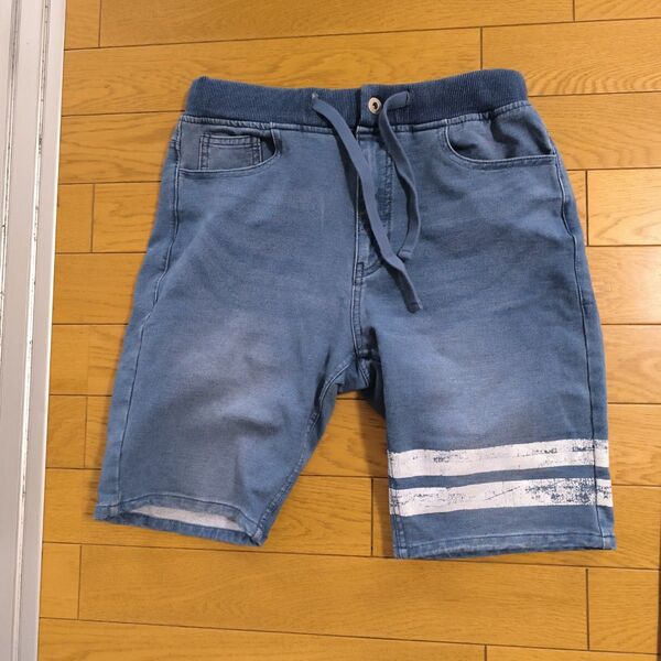 再値下げ デニムブルー ハーフパンツ Sサイズ