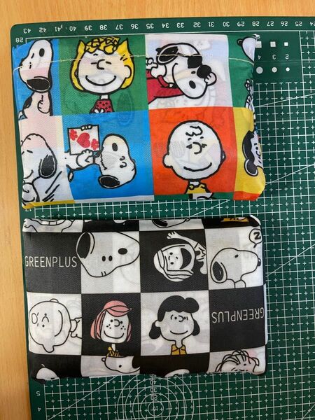 在庫処分!二枚セット!新品 大容量 折り畳み可愛い頑丈エコバッグ
