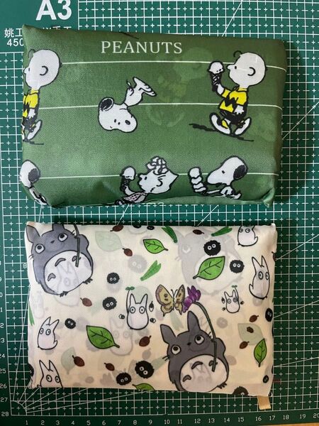 在庫処分!二枚セット!新品 大容量 折り畳み可愛い頑丈エコバッグ