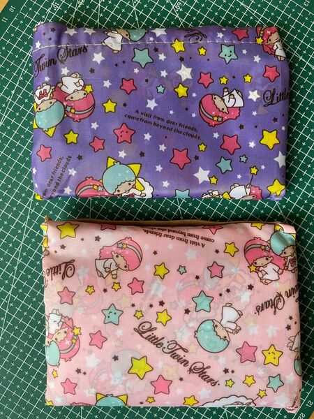 在庫処分!二枚セット!新品 大容量 折り畳み可愛い頑丈エコバッグ