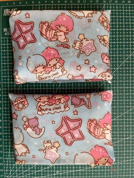 在庫処分!二枚セット!新品 大容量 折り畳み可愛い頑丈エコバッグ