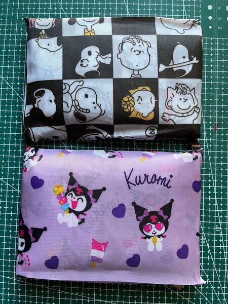 在庫処分!二枚セット!新品 大容量 折り畳み可愛い頑丈エコバッグ