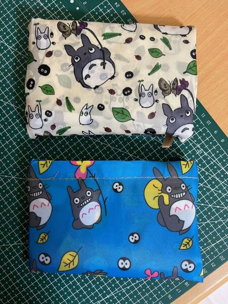 在庫処分!二枚セット!新品 大容量 折り畳み可愛い頑丈エコバッグ